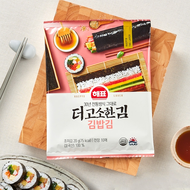 사조해표) 더고소한 구운 김밥용김 10매 20G (ROASTED SEAWEED SUSHI  NORI 10Units 20G)