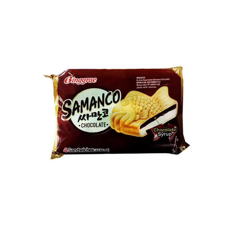 빙그레 싸만코 초코 150ml x 4 (Bingrae Samanco Chocolate Sandwitch x4)