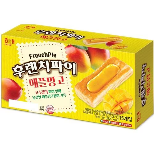 해태 후렌치파이 애플망고 15개입 192g (HAITAI, French Pie (Apple Mango) 15Units 192g)