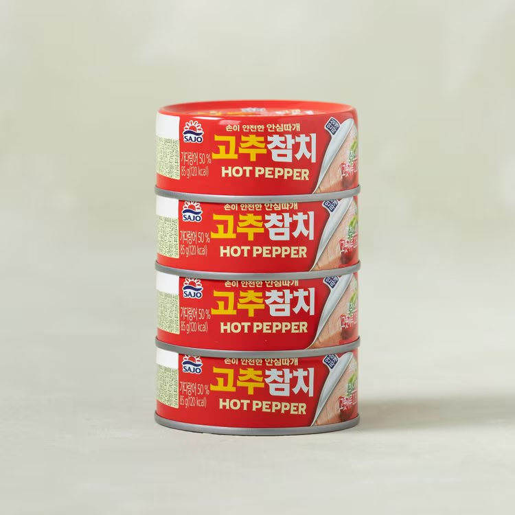 사조 고추 참치 100gX4개입 (Sajo Red Pepper Canned Tuna 100gX4Units)