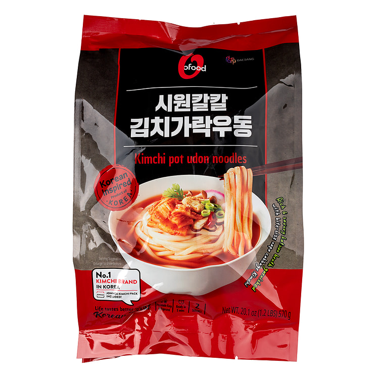 [30% 할인] 청정원 오푸드 시원 칼칼 김치 가락 우동 570g (Ofood Kimch Pot Udon 2 Servings)