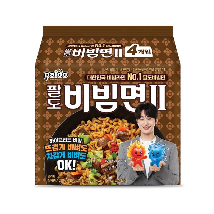 팔도 비빔면 (하이브리드) 멀티 130g 4팩입 (Paldo BibimMyeon(Hybrid) 130g x 4packs)