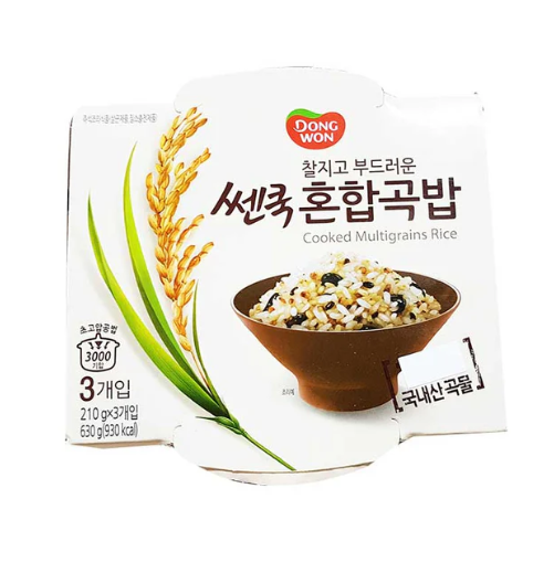 [유통기한 임박 70% 할인] 동원 쎈쿡 (혼합곡밥) 210g X 3개입 (COOKED MIXED WHOLE GRAIN 210g X 3Units)