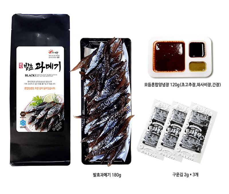 범촌) 포항 과메기 블랙 (소스+김포함) 303g (BC)FROZEN SAURY WITH SAUCE 303g)