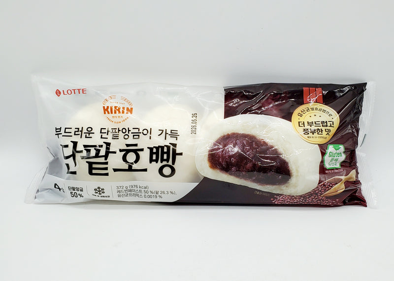 롯데 기린 팥호빵 4개입 372g (Lotte Kirin Redbean Steamed Bun)