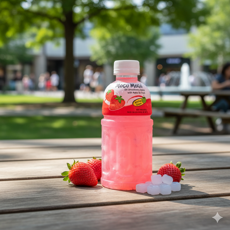 모구 모구 딸기맛 음료수 320ml (Mogu Mogu Strawberry Juice Drink with Nata De Coco 320ml)