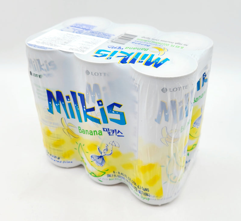 롯데 밀키스 바나나맛 캔 250ml 6개입 (Lotte Milkis Can banana 250ml x 6)