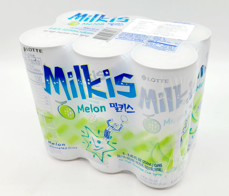 롯데 밀키스 멜론맛 캔 250ml 6개입 (Lotte Milkis Can Melon 250ml x 6)