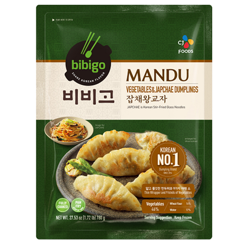 비비고 잡채 왕교자 만두 770g (Baeksul Fzn Bibigo Japchae Dumpling 770g)