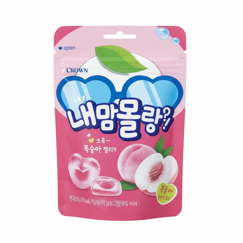 크라운 내맘몰랑 복숭아 젤리 50g (Crown Naemammolang Heart Gummy - Peach)