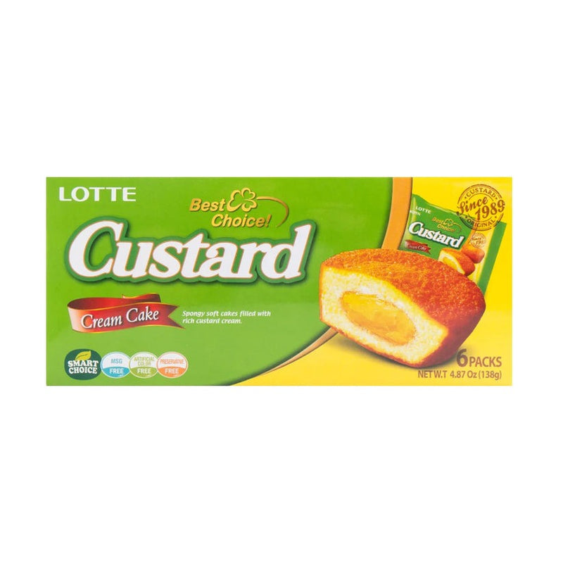 롯데 카스타드 6팩입 138g (Lotte Custard Cake 138g)