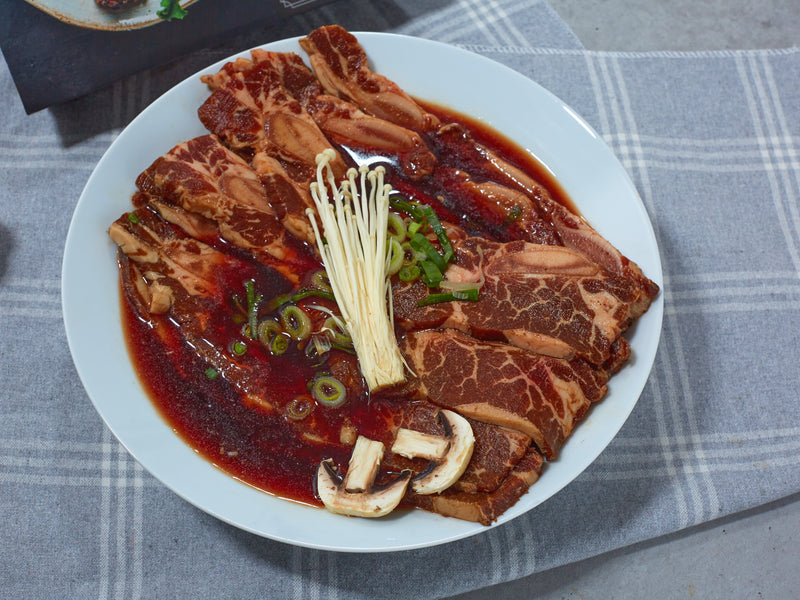 양념 LA 갈비 1Kg (Marinated Beef Short Rib - Marinated LA Galbi 1Kg)