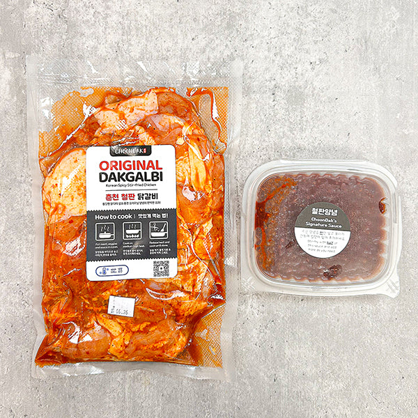 [춘닭] 춘닭 오리지널 철판 닭갈비 900g 3~4인용 (ChoonDak Korean Original Chicken  - DAKGALBI 900g)