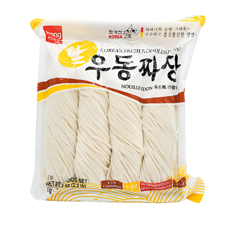 Wang 생 우동 짜장 1Kg (Wang Korean Fresh Noodle for Udon , Jjajang)