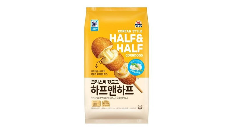 대림 하프앤 하프 핫도그 80g 5개입 400g (DAERIM Half and Half Cornt Dogs 80g x 5)