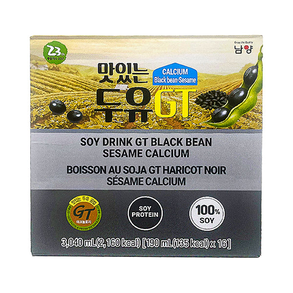 남양 맛있는 두유 GT - 검은콩, 깨 190ml 16팩 (NamYang Soybean Milk GT 190ml x 16)