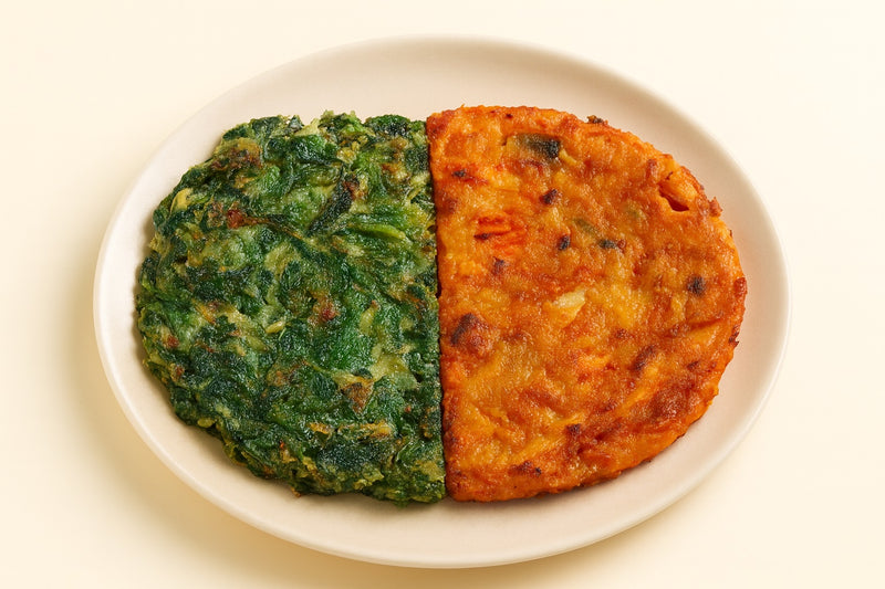 [예약주문상품-10/5주문마감,10/9입고예정] 반반전 (야채전&김치전) (Korean Half-and-Half Pancake: Vegetable & Kimchi Jeon)