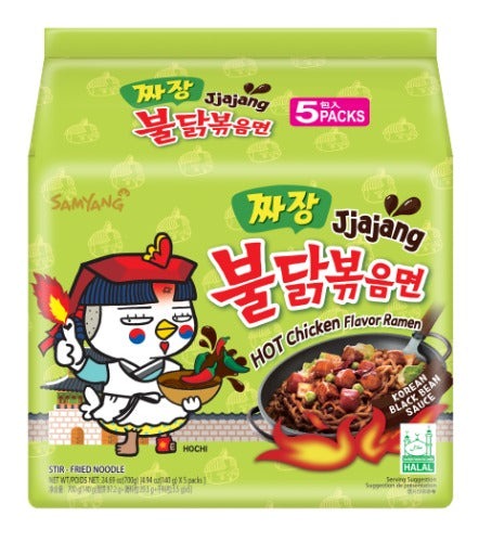 삼양 짜장 불닭볶음면 멀티 5팩입 (Samyang Black bean Sauce Hot Chicken Flavour Ramen 5packs)