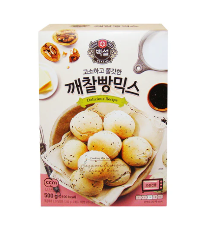 백설 깨찰빵 믹스 500g (250gX2) (Sesame Bread Mix 500g)