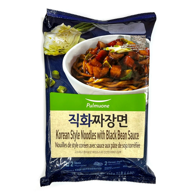 [풀무원 입점기념 10% 할인] 풀무원 직화 짜장면 640g (Pulmuone Korean Style Noodles with black bean sauce and pork 2Serving 640g)