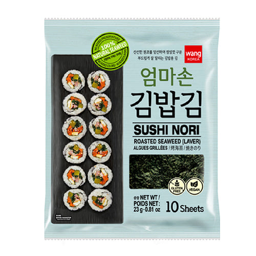 엄마손 김밥김 10매입 (Wang Sushi Nori Roasted Seaweed Sheets 10sheets)