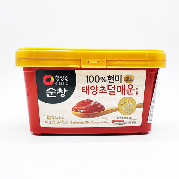 청정원 순창 현미 태양초 덜매운 고추장 1Kg(Less-Spicy Red Pepper Paste 1Kg)