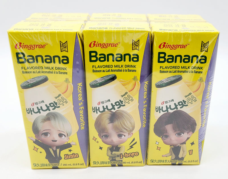 빙그레 바나나 우유 200ml 6개입 (Binggrae Banana Flavored Milk 200ml x 6)