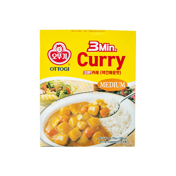 오뚜기 3분 카레 약간매운맛 190g 1인분 (Ottogi 3 min. Curry Medium 190g)