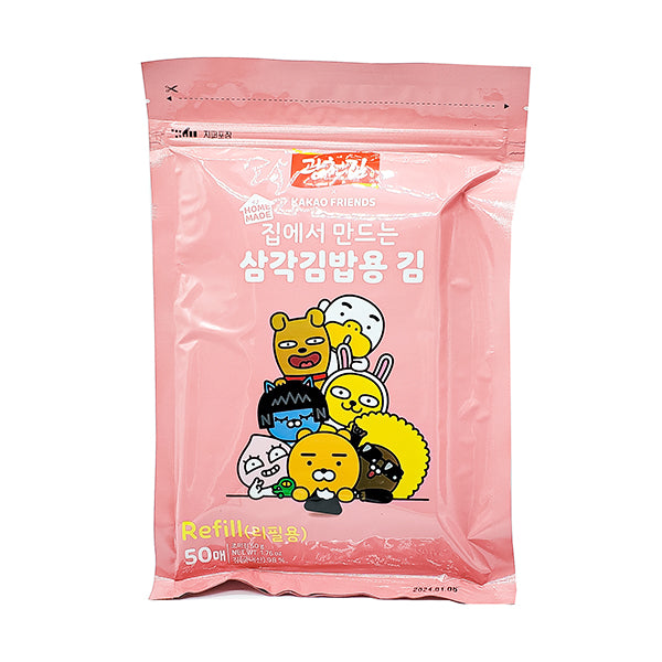 [20% 할인] 카카오 프렌즈 광천김 삼각김밥용 김 50매 (리필용)