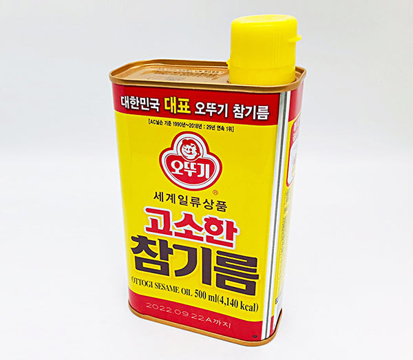 오뚜기 고소한 참기름 캔 500ml- 한국산 (OTTOGI SESAME OIL CAN 500ML)