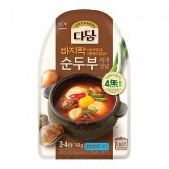 [40% 할인] CJ 다담 바지락 순두부 찌개양념 140g 3~4인용 (CJ Dadam Soft Bean Curd Stew Mix 124g) / - BEST BY : Aug.01.2024