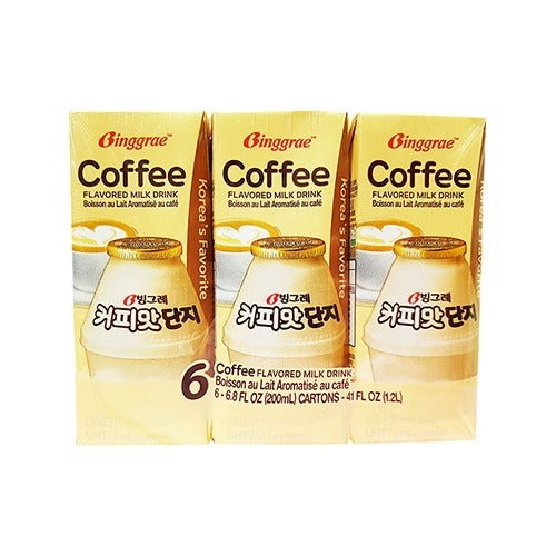 빙그레 커피맛 우유 200ml 6개입 (Binggrae Coffee Flavored Milk 200ml x 6)