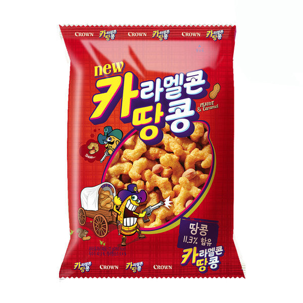 [20% 할인] 크라운 카라멜콘 땅콩 72g (CROWN Caramel Corn and Peanut Snack 72g)